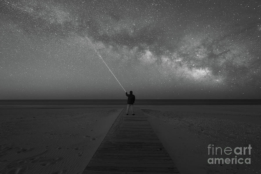 Pointing To The Stars BW Photograph by Michael Ver Sprill