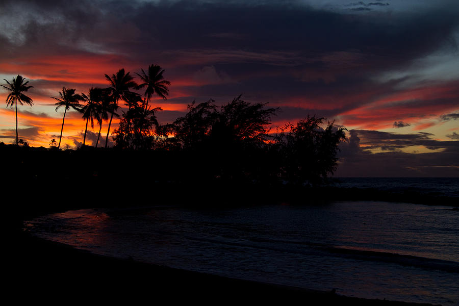 Poipu Beach Sunrise Photograph by Roger Mullenhour