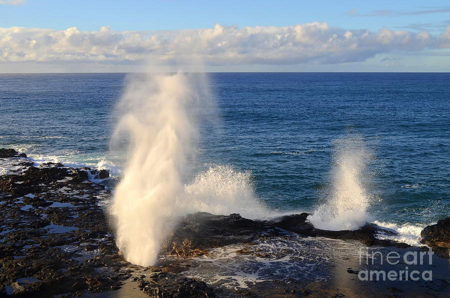 Poipu Blow Hole on Kauai Photograph by Mary Deal