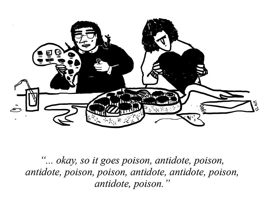 Poison Antidote Poison Drawing by Sara Lautman