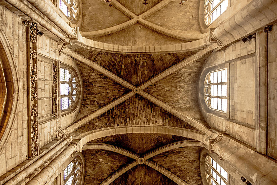 Poissy, France - Ceiling, Notre-Dame de Poissy Photograph by Mark Forte