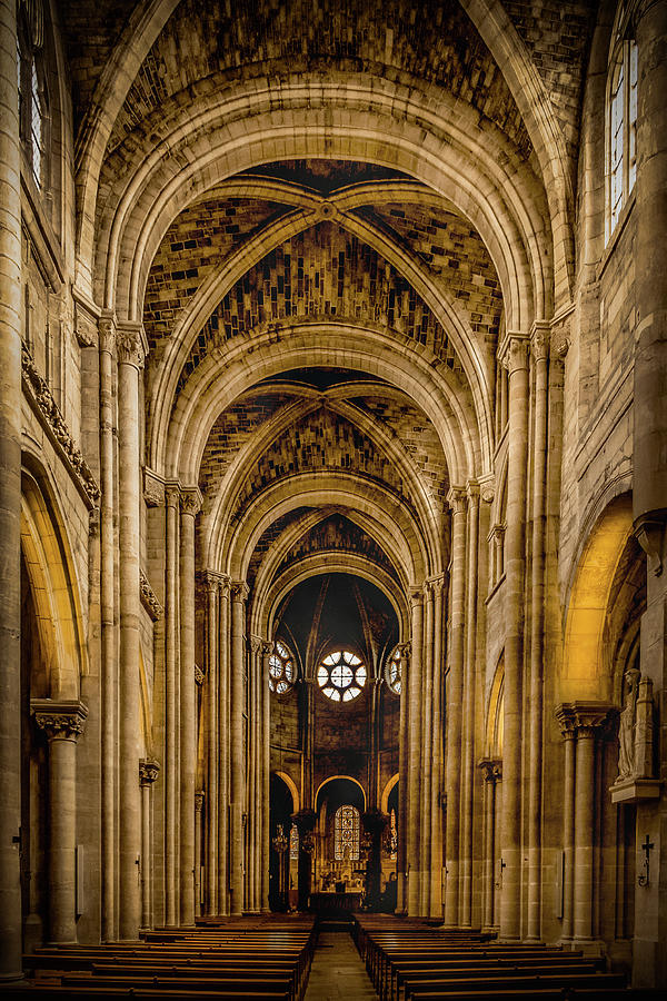 Poissy, France - Nave, Notre-Dame de Poissy Photograph by Mark Forte