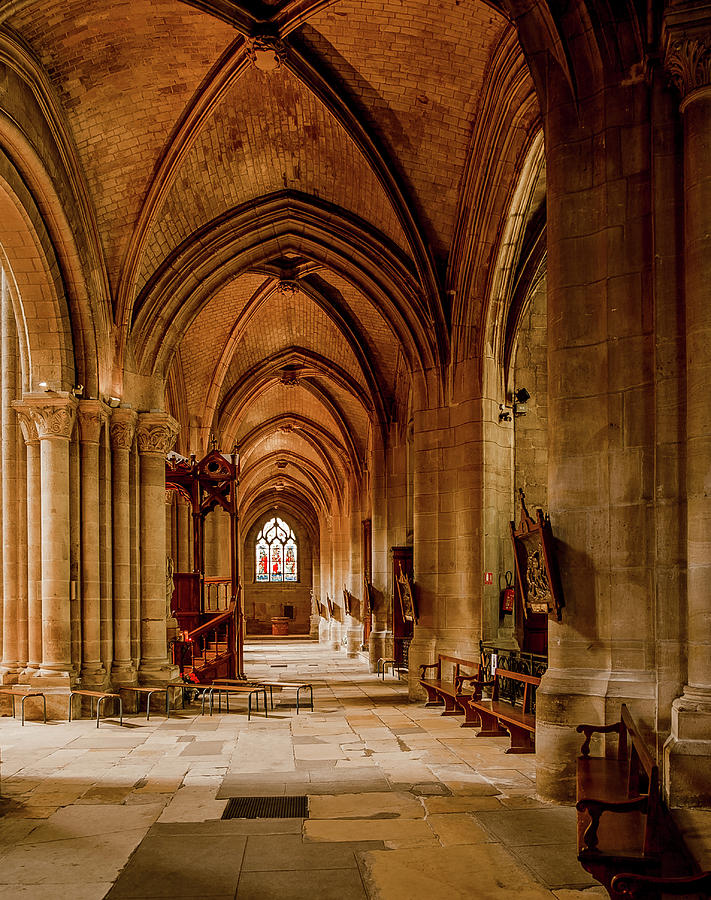 Poissy, France - Side Aisle, Notre-Dame de Poissy Photograph by Mark Forte