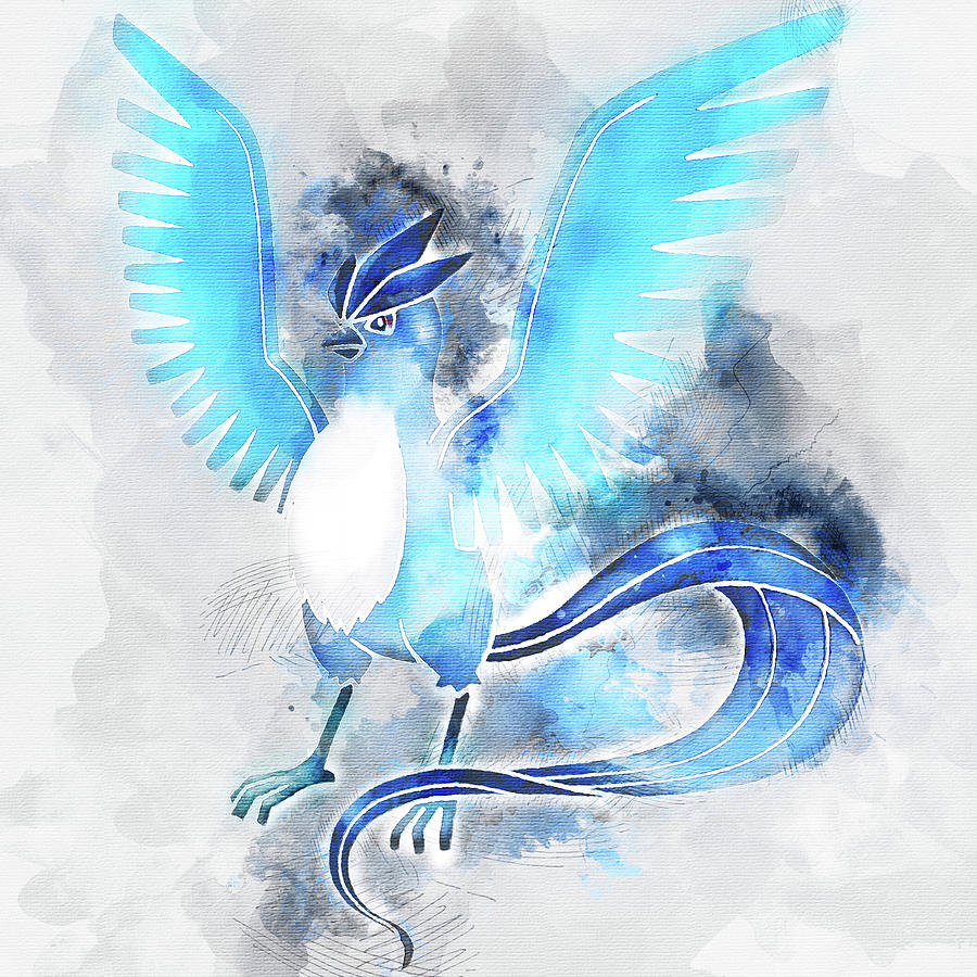 Pokemon Articuno Abstract Portrait - by Diana Van Tapestry by Diana Van -  Fine Art America