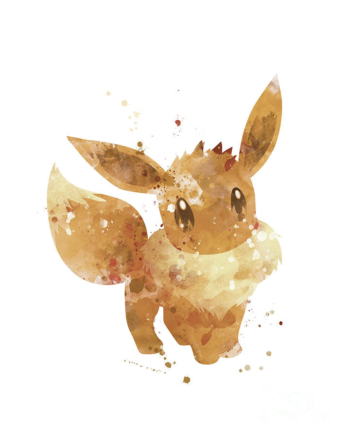 Abstract Mixed Media - Pokemon Eevee by Monn Print