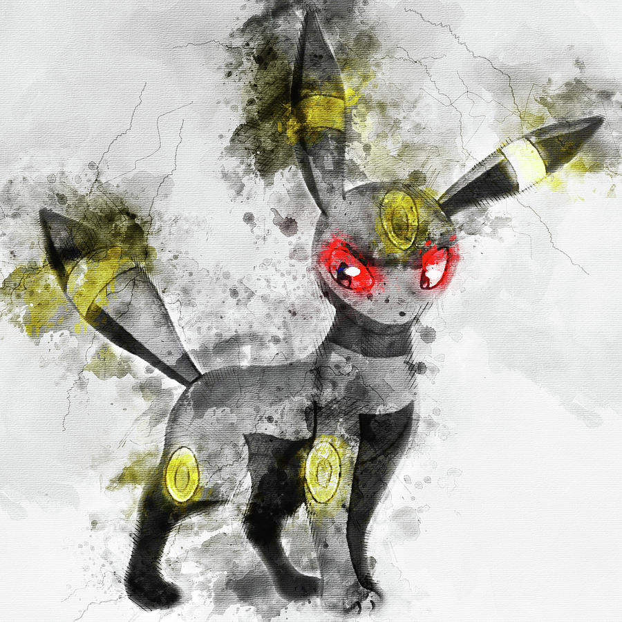 Umbreon pokemon watercolor Poster by Mihaela Pater - Fine Art America