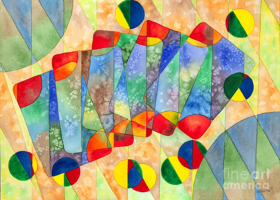 Poker Abstract Watercolor Painting by Kristen Fox