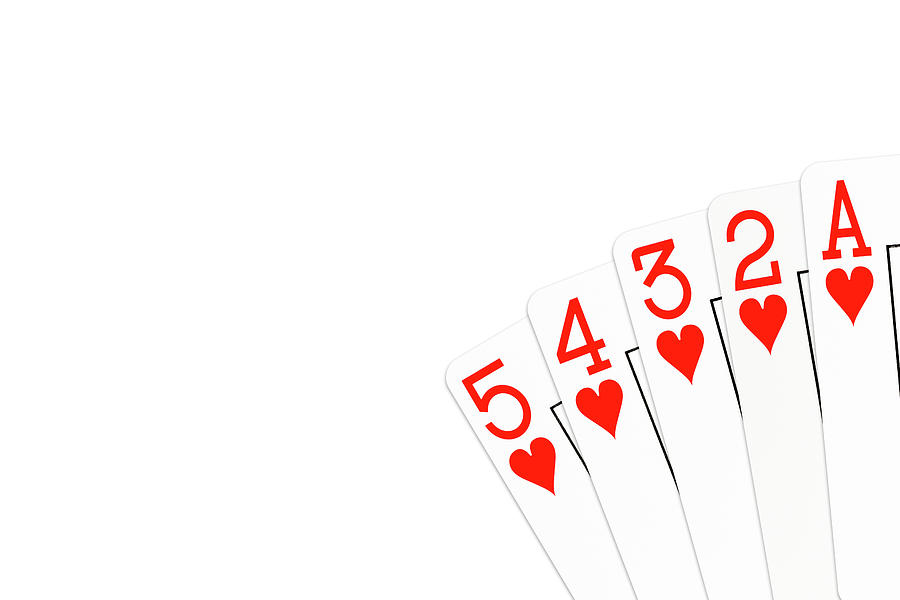 Poker Hand 5 High Straight Flush In Hearts Photograph By Henning Marquardt