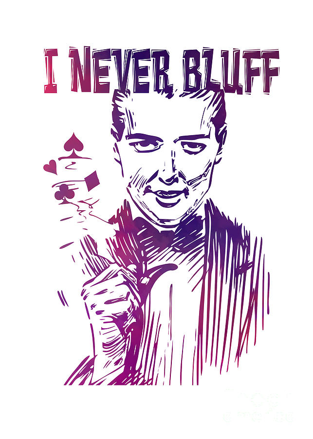 Poker - I never bluff - purple Digital Art by Justyna Jaszke JBJart