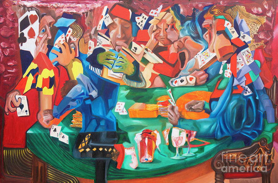Poker Night Painting by James Lavott