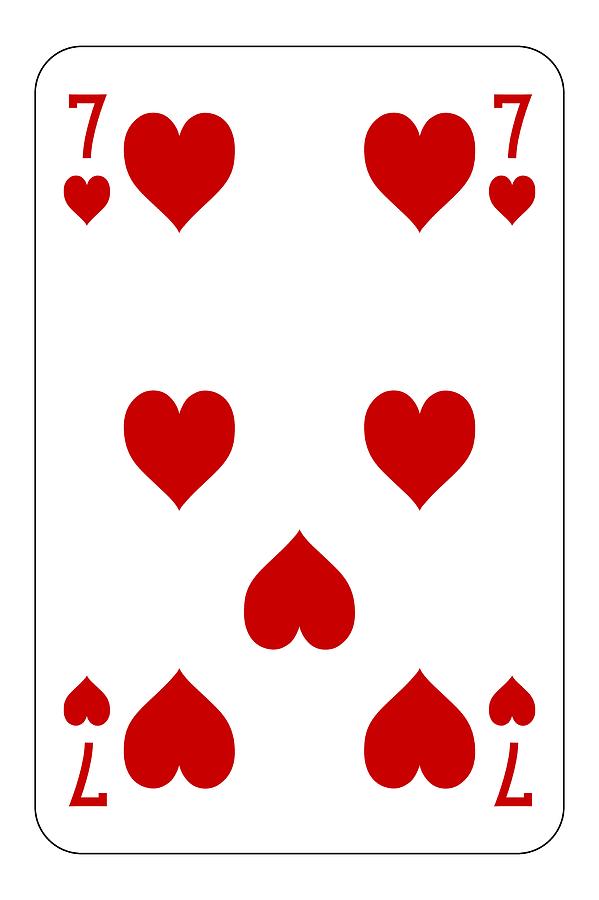 Poker playing card 7 heart Digital Art by Miroslav Nemecek - Fine Art ...