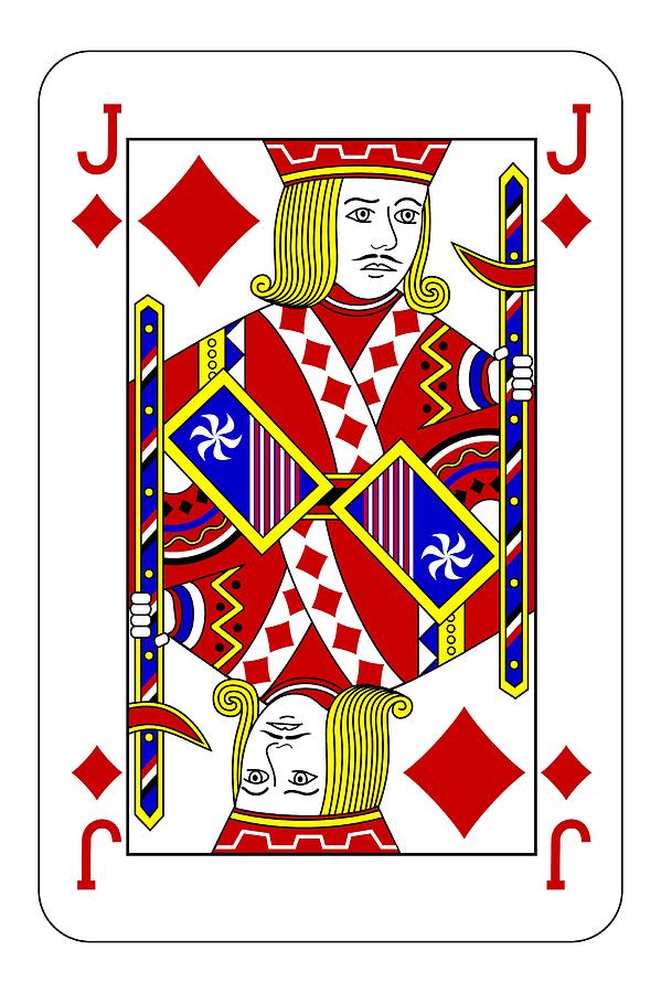Poker playing card Jack diamond Digital Art by Miroslav Nemecek