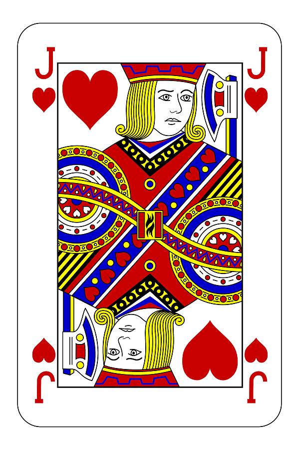Poker playing card Jack heart Digital Art by Miroslav Nemecek