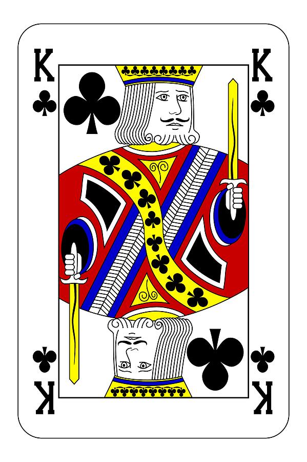 Poker Playing Card King Club Digital Art by Miroslav Nemecek