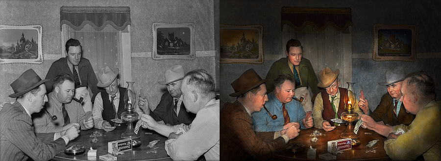 Poker - Poker face 1939 - Side by Side Photograph by Mike Savad