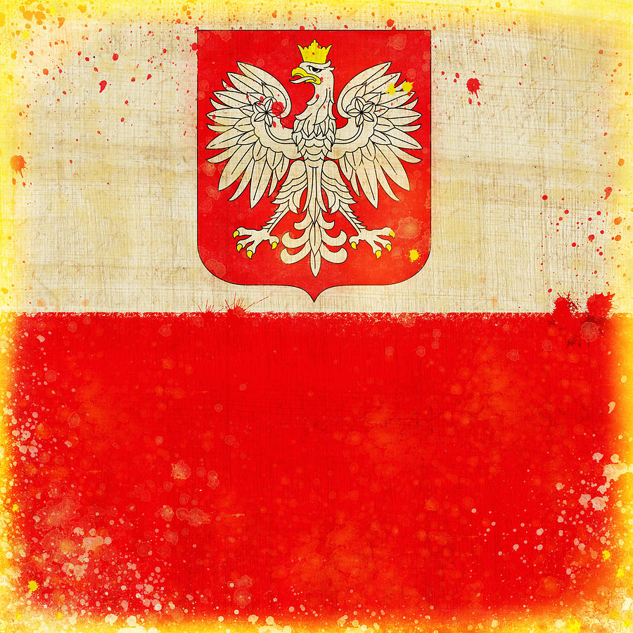 Vintage Painting - Poland flag by Setsiri Silapasuwanchai