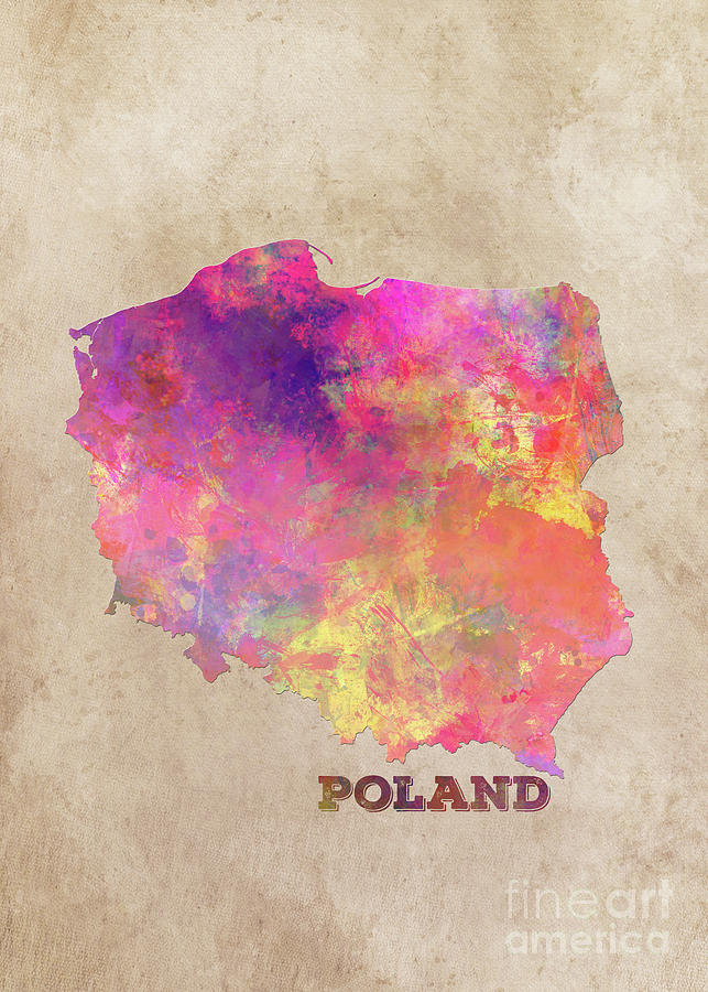 Poland map Digital Art by Justyna Jaszke JBJart