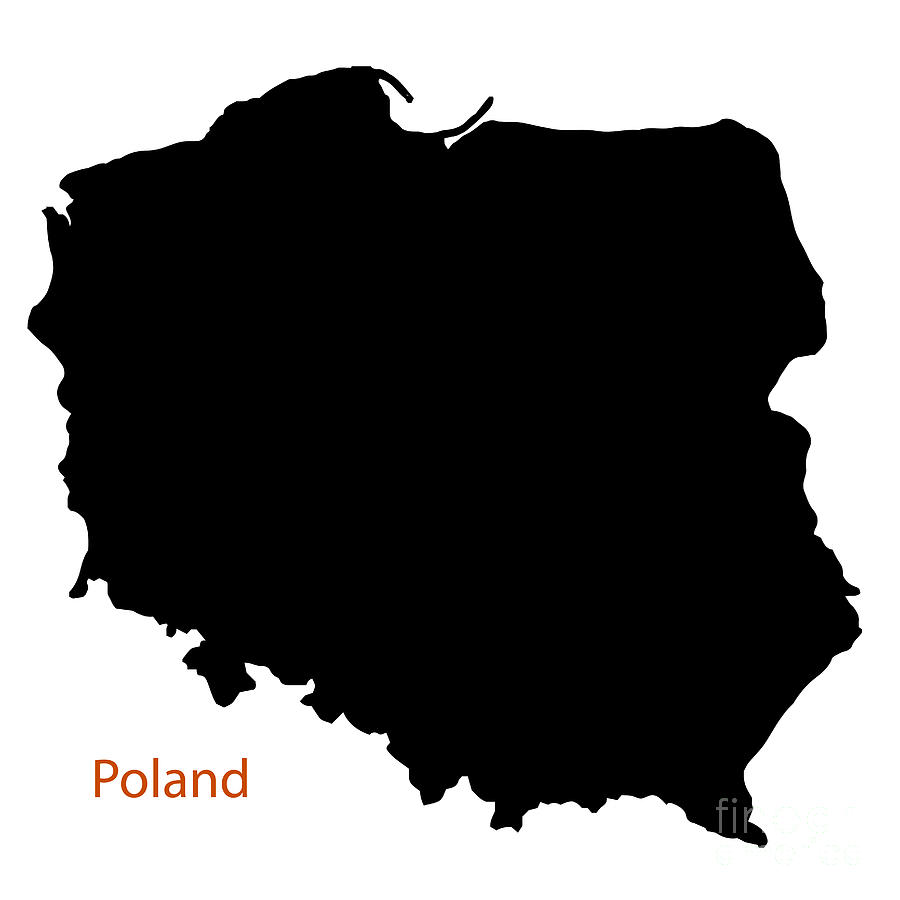 Poland Silhouette Map Digital Art by Bigalbaloo Stock - Fine Art America