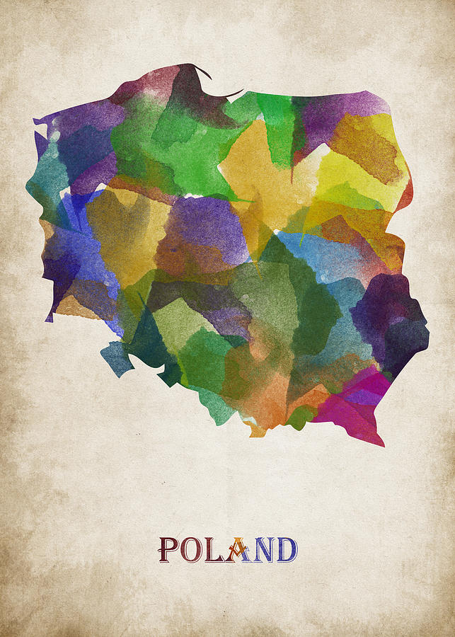 Poland Watercolor Map Digital Art By Mihaela Pater Fine Art America 