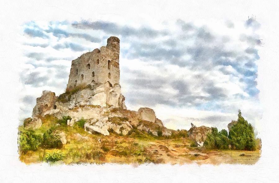 Castle Painting - Mirow Castle Ruins in Poland by Maciek Froncisz