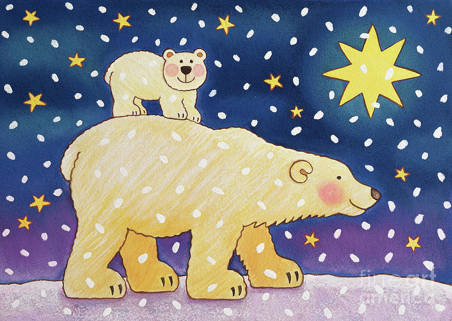 Polar Bear Painting - Polar back ride by Cathy Baxter
