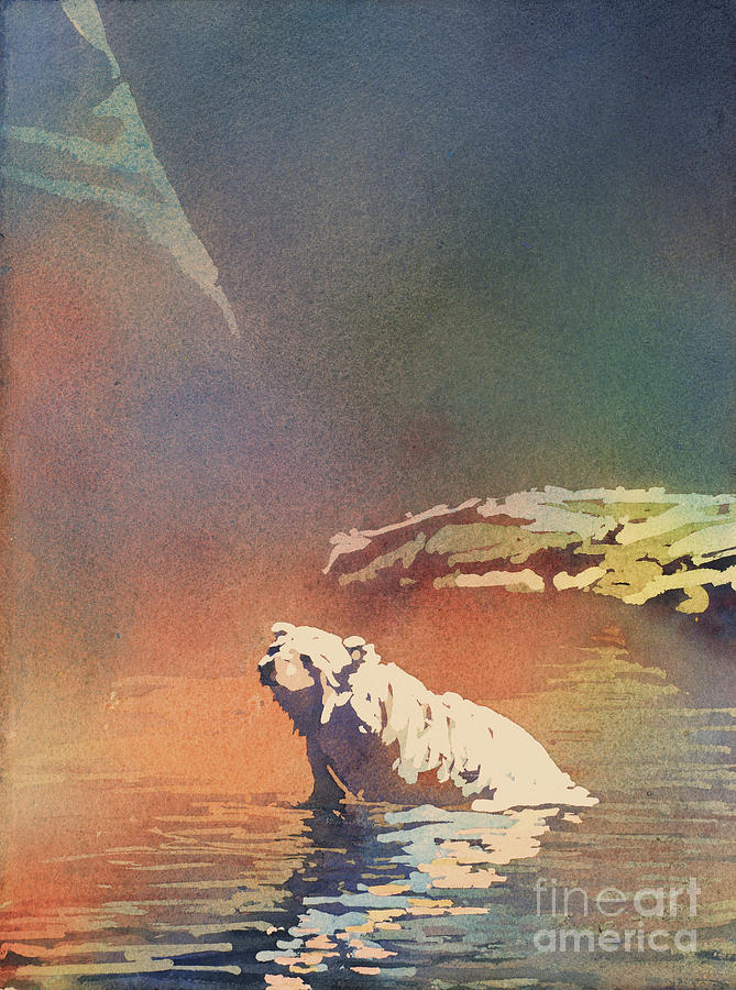 Polar Bear at rest Painting by Ryan Fox