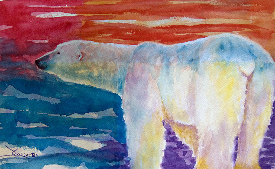 Polar Bear Painting by Dee Carpenter