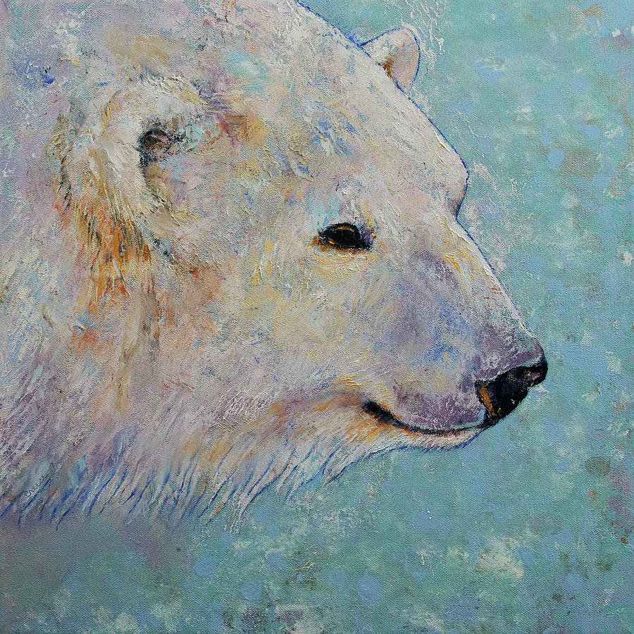 Bear Painting - Polar Bear by Michael Creese