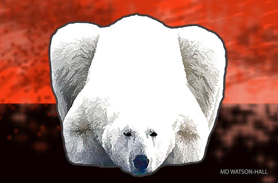 Polar Bear - Orange Digital Art by Marlene Watson