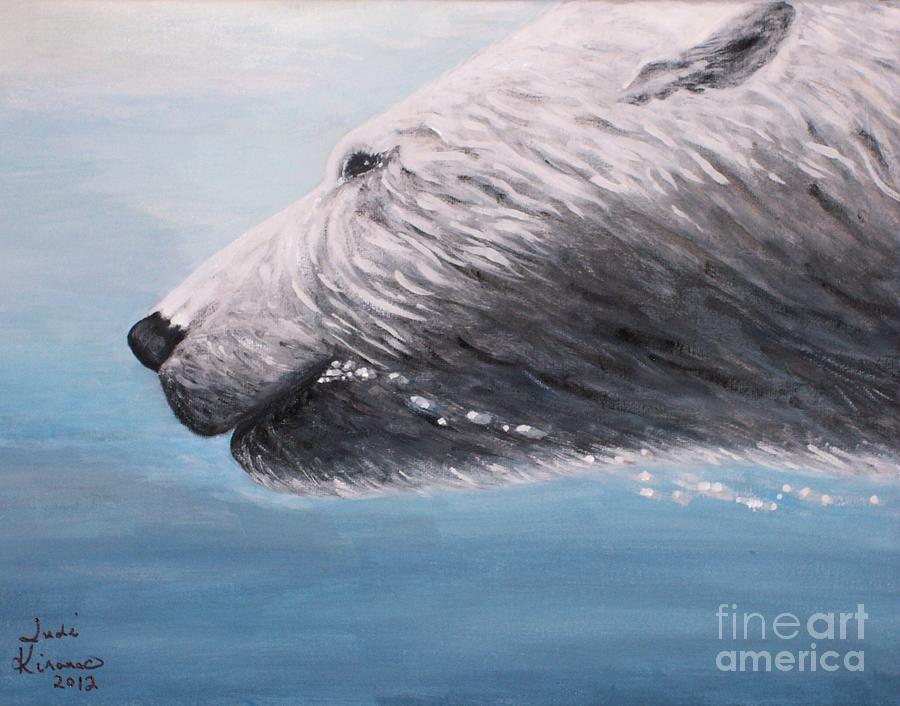 Polar Bear Splash Painting by Judy Kirouac
