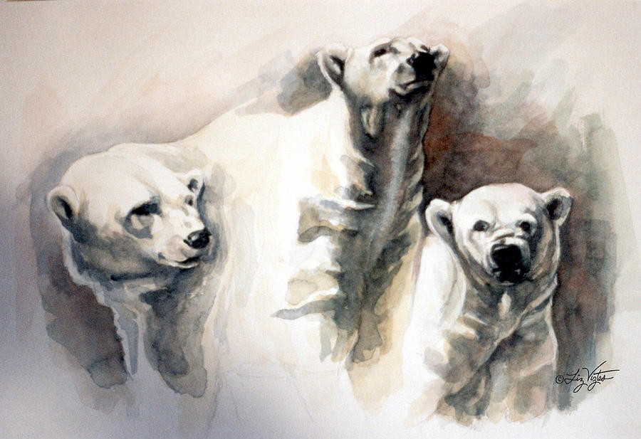 Polar Bear Study Painting by Liz Viztes