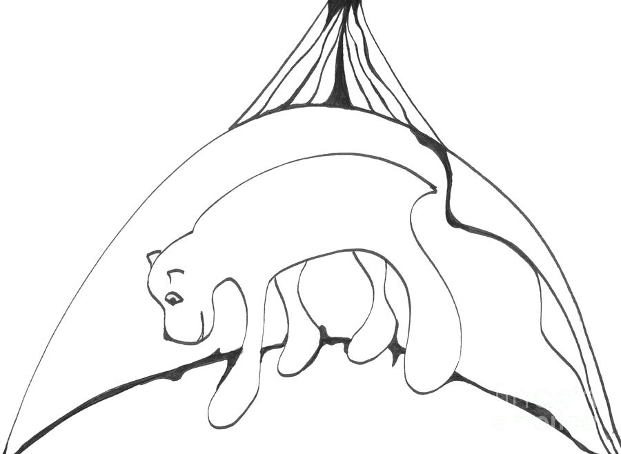 Polar Bear Symbol Drawing by Mary Mikawoz