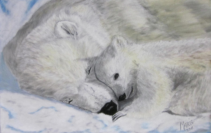 Polar Bears Painting by Maris Sherwood