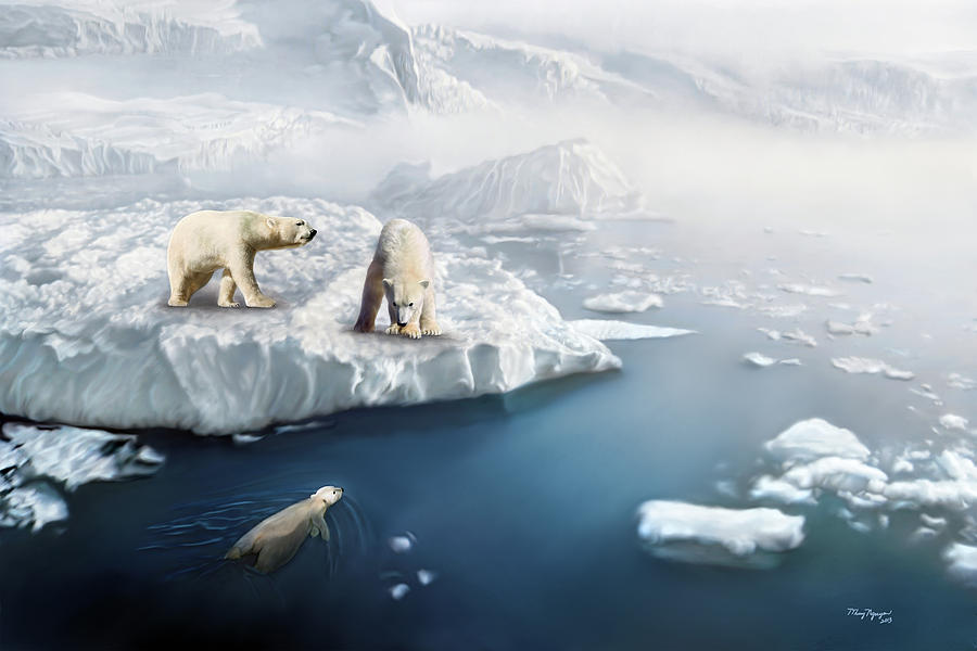 Polar Bears Digital Art by Thanh Thuy Nguyen