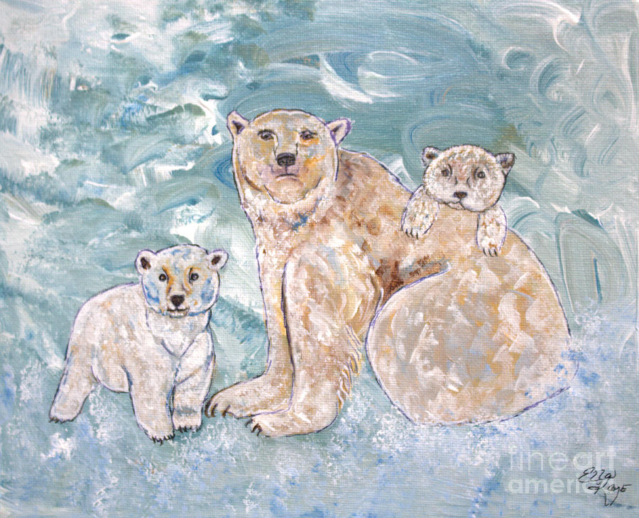 Polar Bears Three Painting by Ella Kaye Dickey