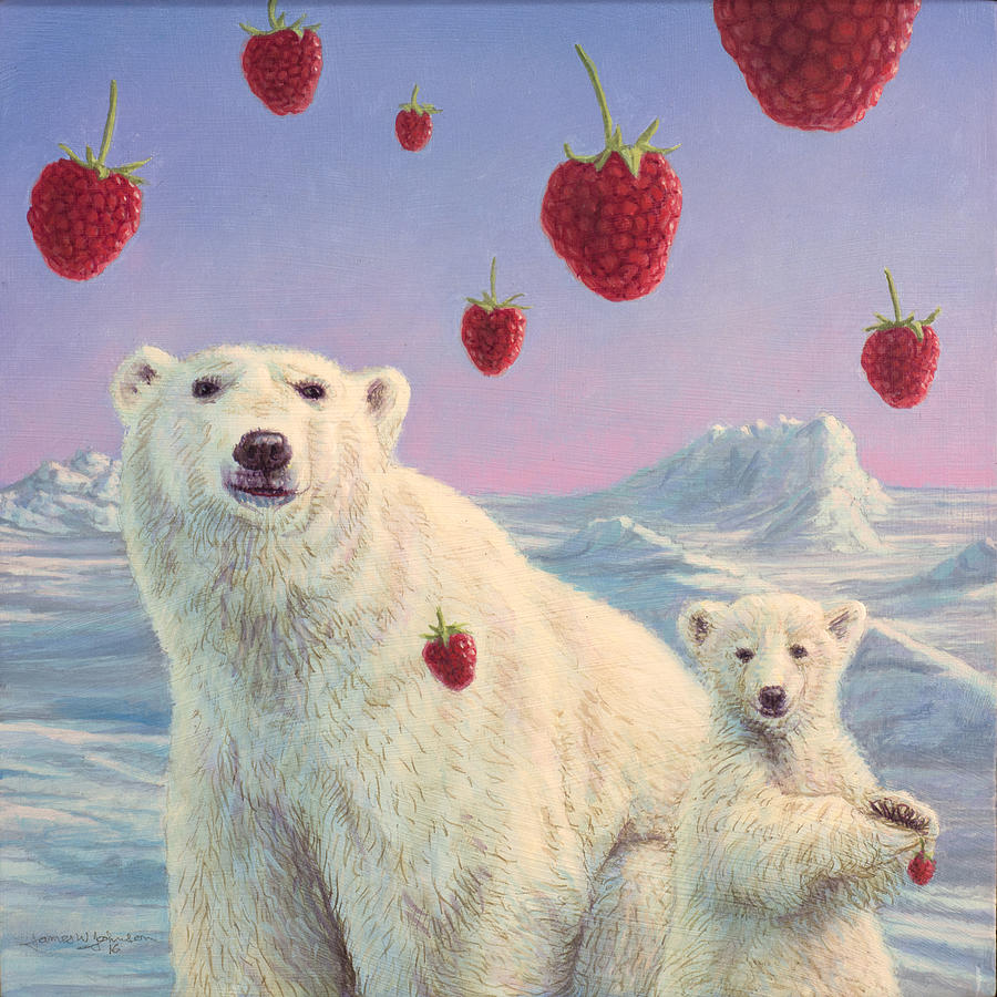 Polar Bears Painting - Polar Berries by James W Johnson