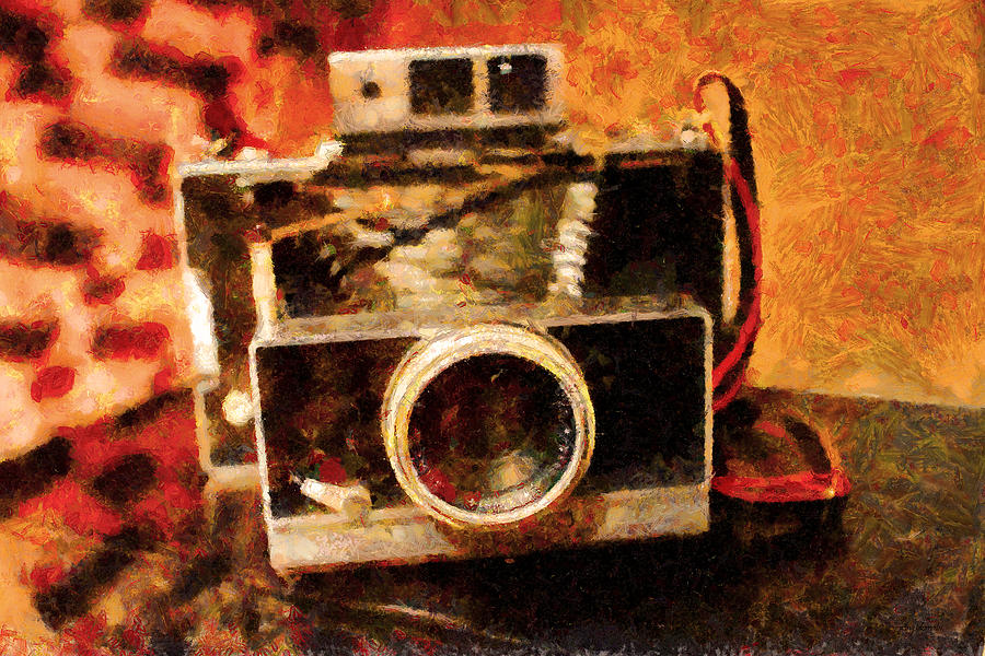 Camera Photograph - Polaroid Land Camera Model 100 . Painterly . 7D13289 by Wingsdomain Art and Photography