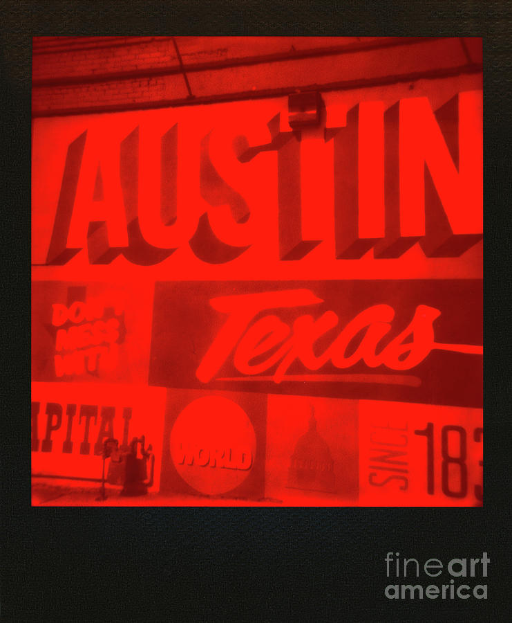 Austin Photograph - Polaroid picture of Austin Texas mural on 6th Street in do by Dan Herron