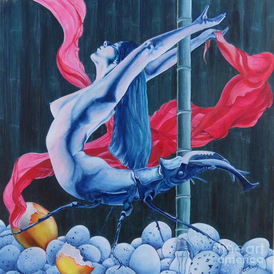 Pole dance Painting by Bob Ivens