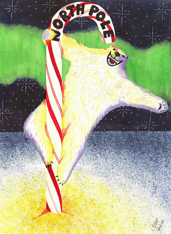Candy Cane Painting - Pole Dancing by Catherine G McElroy