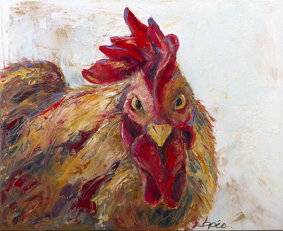 Chicken Painting - Polenta by Brenda Peo