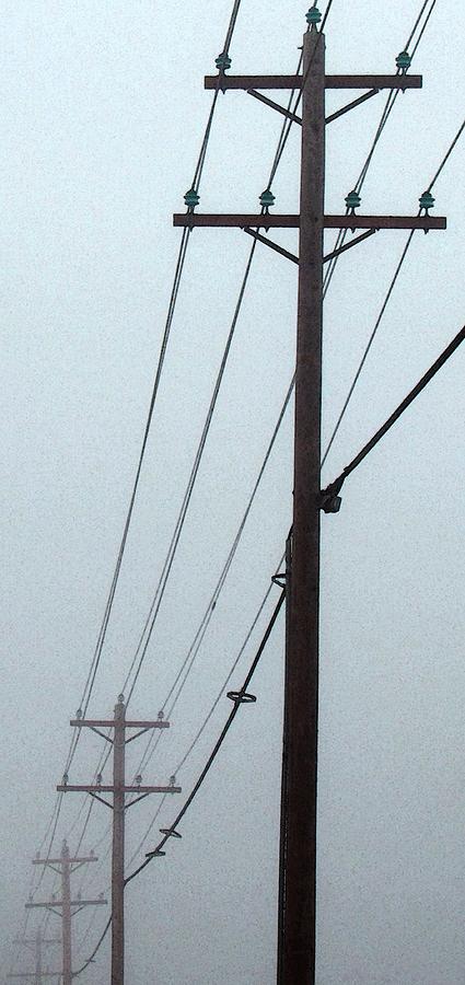 Poles In Fog - View On Right Photograph by Tony Grider
