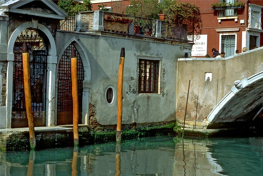Venice Photograph - Poles on Canal in Venice by Michael Henderson