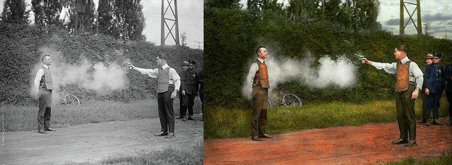 Police - A real dummy 1923 - Side by Side Photograph by Mike Savad