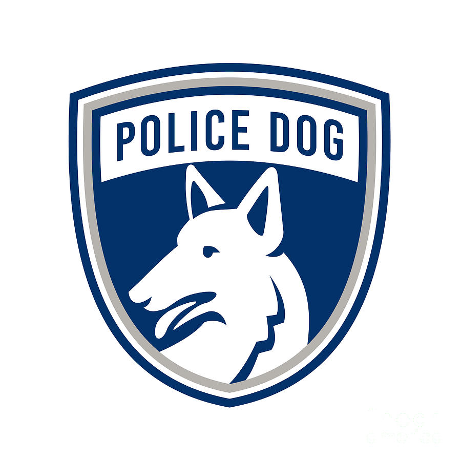 Police Dog Shield Mascot Digital Art