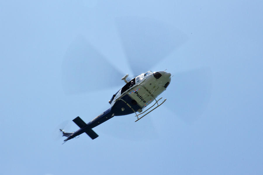 Helicopter Photograph - Police Helicopter On Australian Day by Miroslava Jurcik