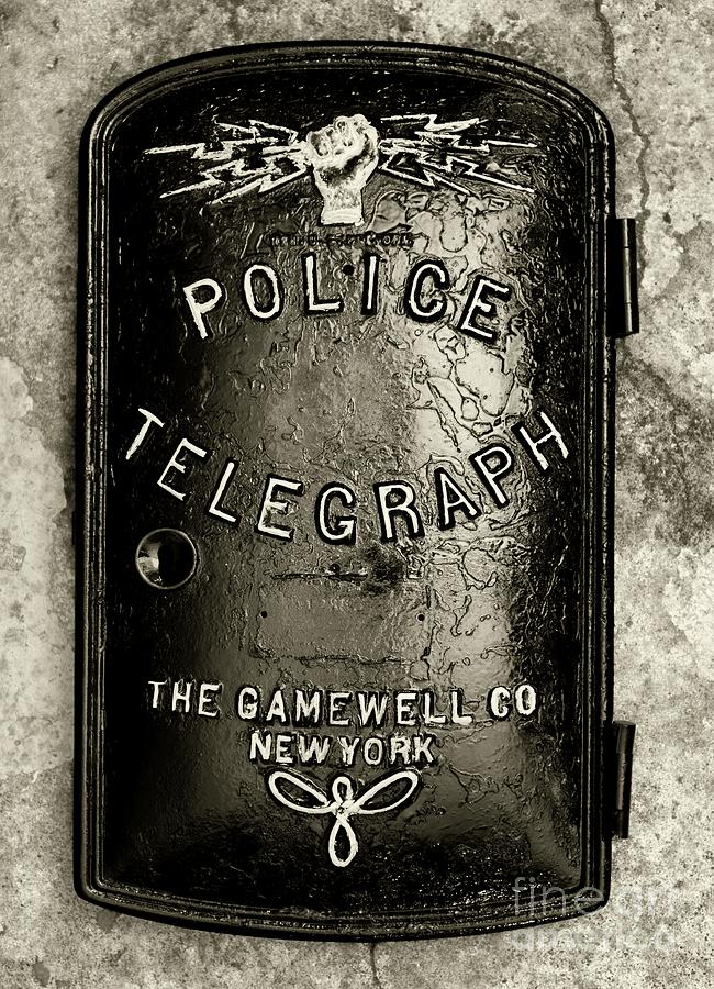 Vintage Photograph - Police-The Police Telegraph in black and white by Paul Ward