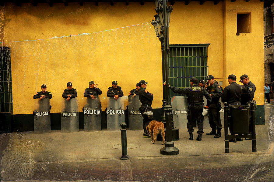 Policia in Lima Peru Photograph by Kathryn McBride