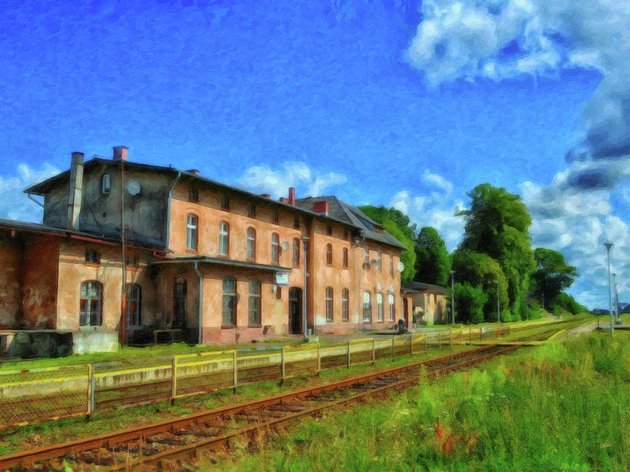 Polish Train Station - POL343443 Painting by Dean Wittle