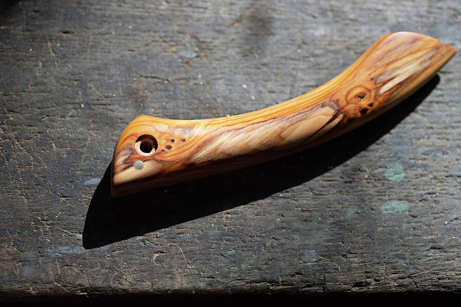 Polished Yew Knife Handle Photograph by Jean Gill